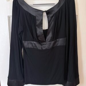 Elegant Black Satin Trim Women's